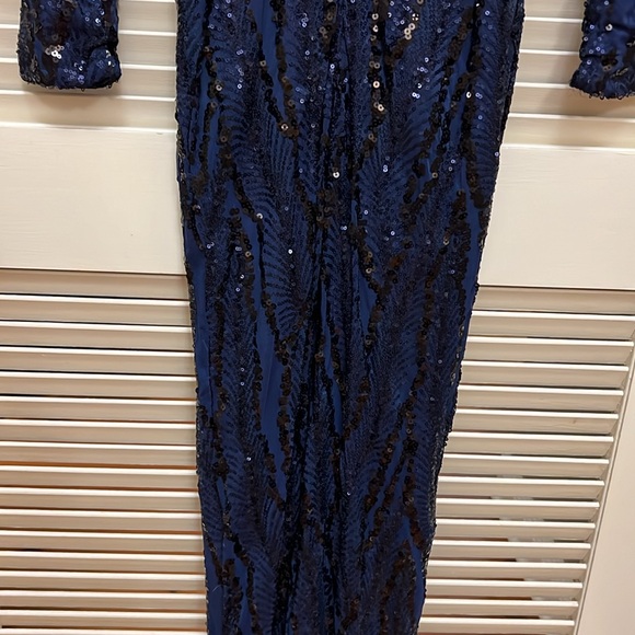 Missord Sequined Gown, Long Sleeves in Navy, Size Small, GUC - Picture 15 of 17